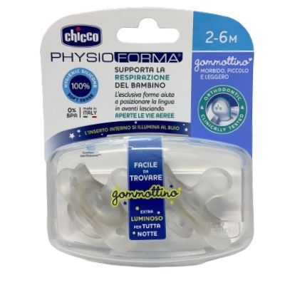 CHICCO (ARTSANA SpA) Chicco Gommottino Luminoso Physioforma Silicone 2-6 Mesi 2 Pezzi